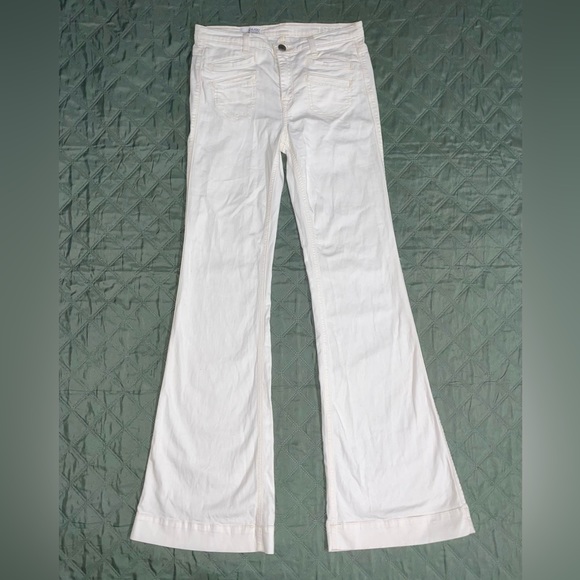 GAP "1969" High-Rise White Denim Flare Trousers, size 24/00, NWOT - Picture 3 of 13